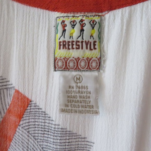 Womens Art to Wear Open Front Duster Cardigan M Long Beaded Festival Burning Man - Picture 11 of 11